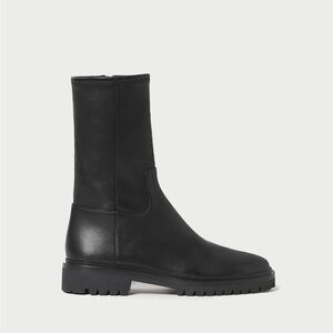 Loeffler Randall Danny Black Leather Lug Boot